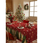 Christmas printed table cloth Christmas printed rectangular woven table cloth
