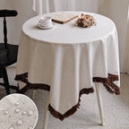 New waterproof polyester linen tablecloth blanket custom design home party tablecloth