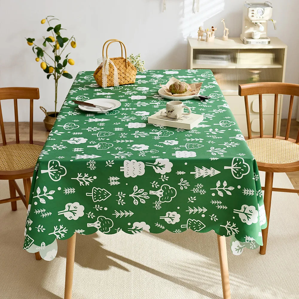 Waterproof and dustproof peach skin velvet cute cartoon tablecloth decorative protective tablecloth