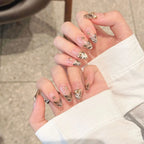 Latest High Quality Long Square Shape Handmade Customizable Full Cover Press on Nails Different Design for Fingers