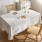 Modern style knitted tablecloth polyester cotton table mat household dust table cover