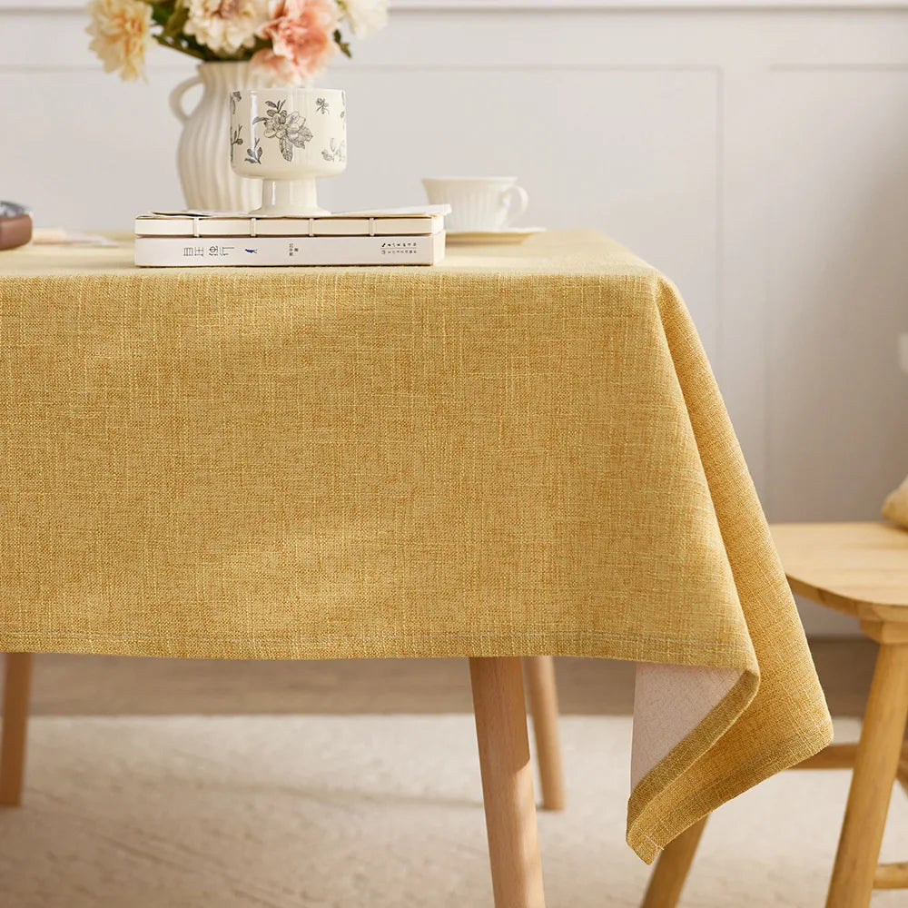 Polyester Japanese solid color thickened rectangular table cloth light luxury high-end table cloth
