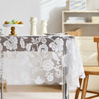 Retro lace tablecloth, beautiful atmosphere, multi-functional tablecloth, suitable for dining table, coffee table, rectangular table, home decoration.