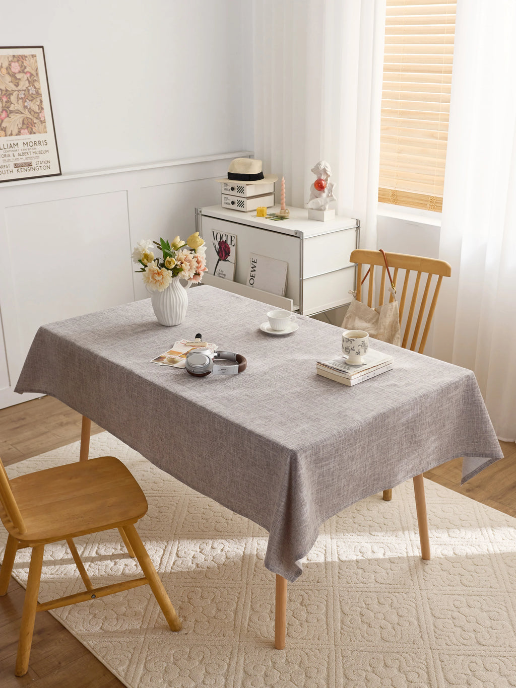 Dining chair cover set woven polyester blanket tablecloth custom activity tablecloth