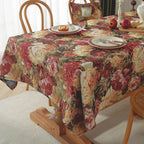 Jacquard tablecloth floral pattern oil painting design woven table cloth household