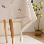 Breathable waterproof lavender embroidered tablecloth outdoor decoration coffee tablecloth