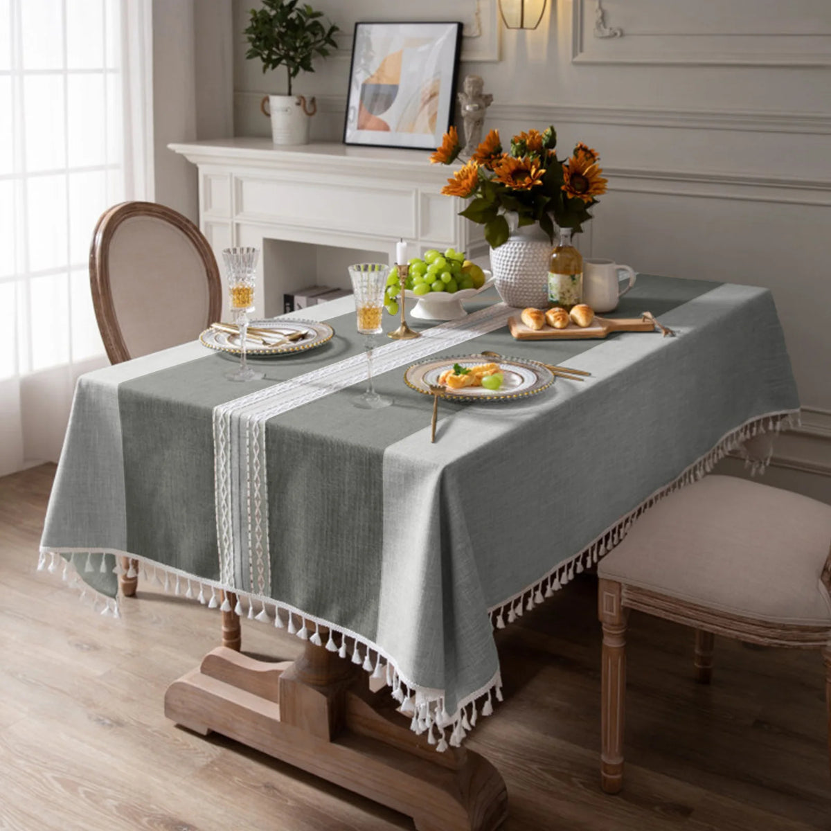 High-quality customizable rectangular tablecloth Jacquard woven polyester tablecloth for activities