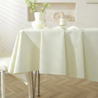 Simple style cream white PU tablecloth waterproof and non-slip decorative woven table cover
