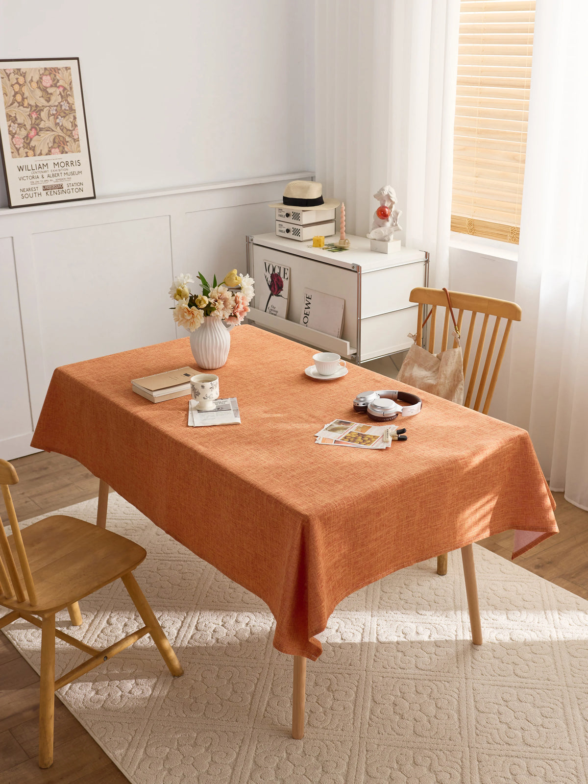 Dining chair cover set woven polyester blanket tablecloth custom activity tablecloth
