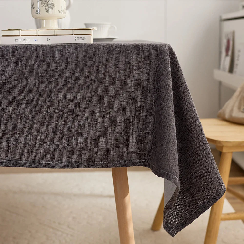 Polyester Japanese solid color thickened rectangular table cloth light luxury high-end table cloth