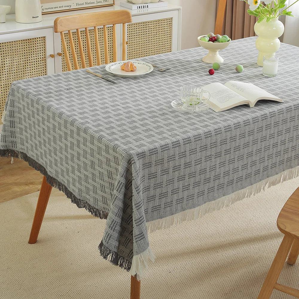 Hot-selling Woven Rectangle Tablecloth Polyester Cotton Set for Home Party or Outdoor Perfect Tabletop Decor