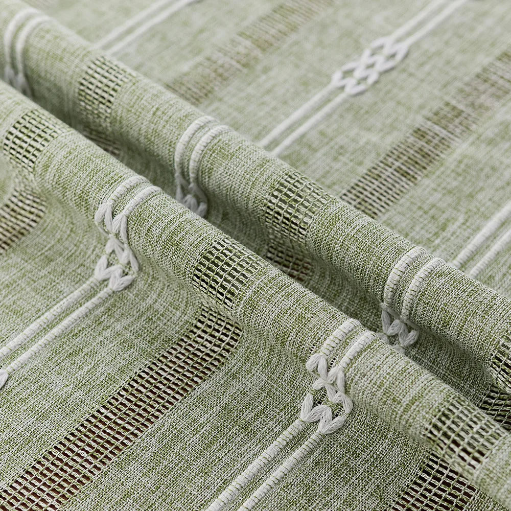 Ins style hollow jacquard striped tablecloth rectangular household dining table tablecloth