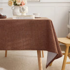 Lightweight luxury customizable solid color rectangular dining table cover woven fabric tablecloth