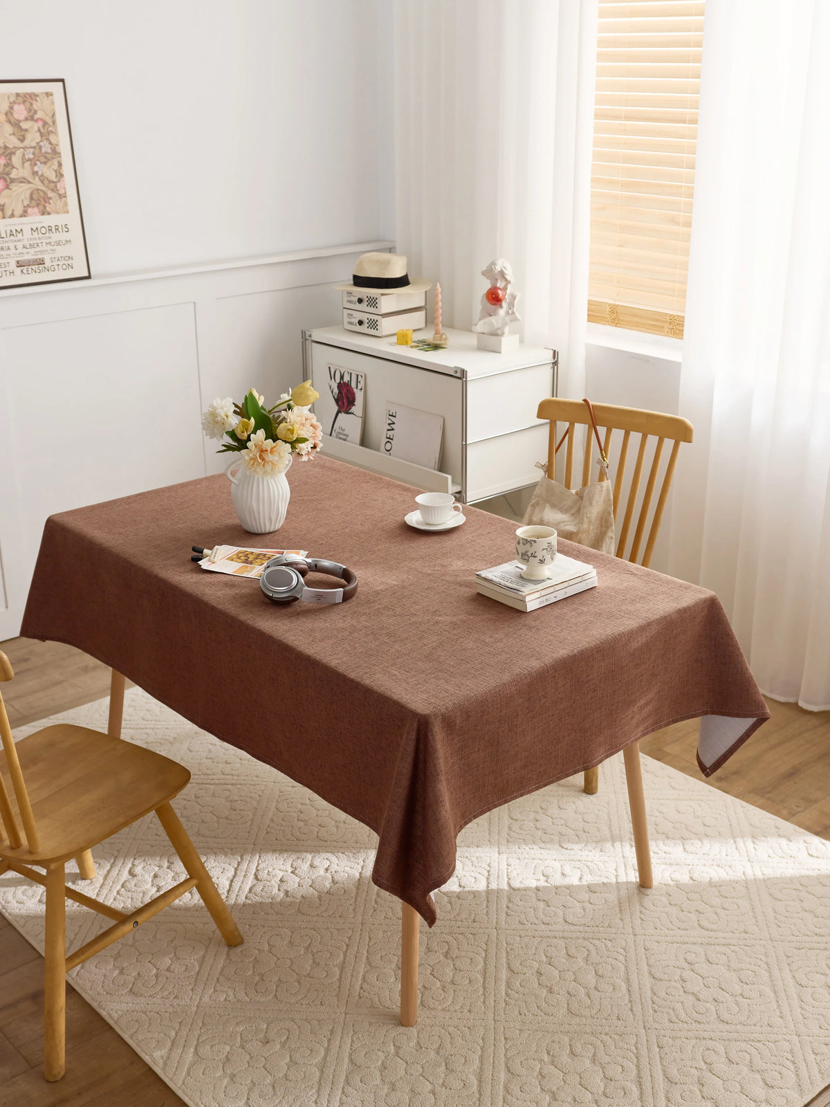 Dining chair cover set woven polyester blanket tablecloth custom activity tablecloth