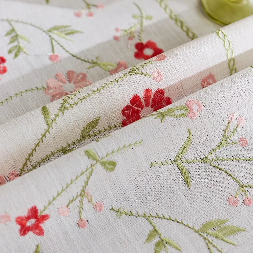 Ns style embroidered polyester fabric table cover fancy wedding tablecloth