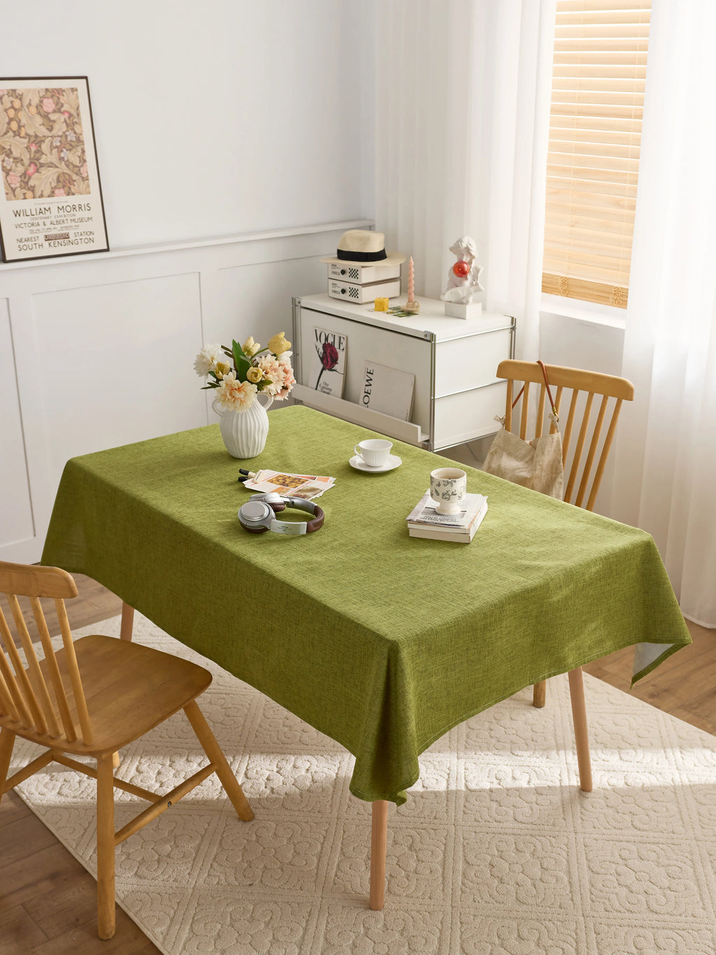 Dining chair cover set woven polyester blanket tablecloth custom activity tablecloth