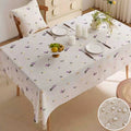 Breathable waterproof lavender embroidered tablecloth outdoor decoration coffee tablecloth