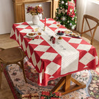 Nordic style red holiday plaid rectangular dining table cloth home decoration woven cloth