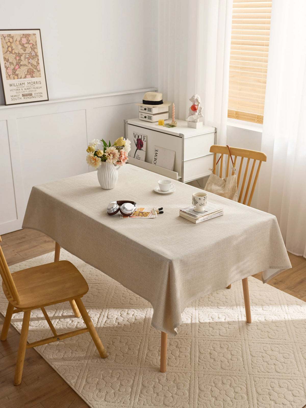 Dining chair cover set woven polyester blanket tablecloth custom activity tablecloth