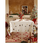 New Design Christmas and New Year Printed Waterproof Dining Table Cloth Coffee Table Cloth Decoration