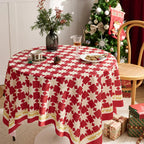 Nordic style Christmas and New Year table cover polyester red holiday dust home decoration tablecloth