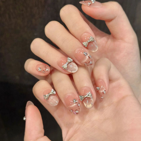 French Ice Translucent Cat-eye Lily-of-the-valley Three-dimensional Carved Short Nail Art