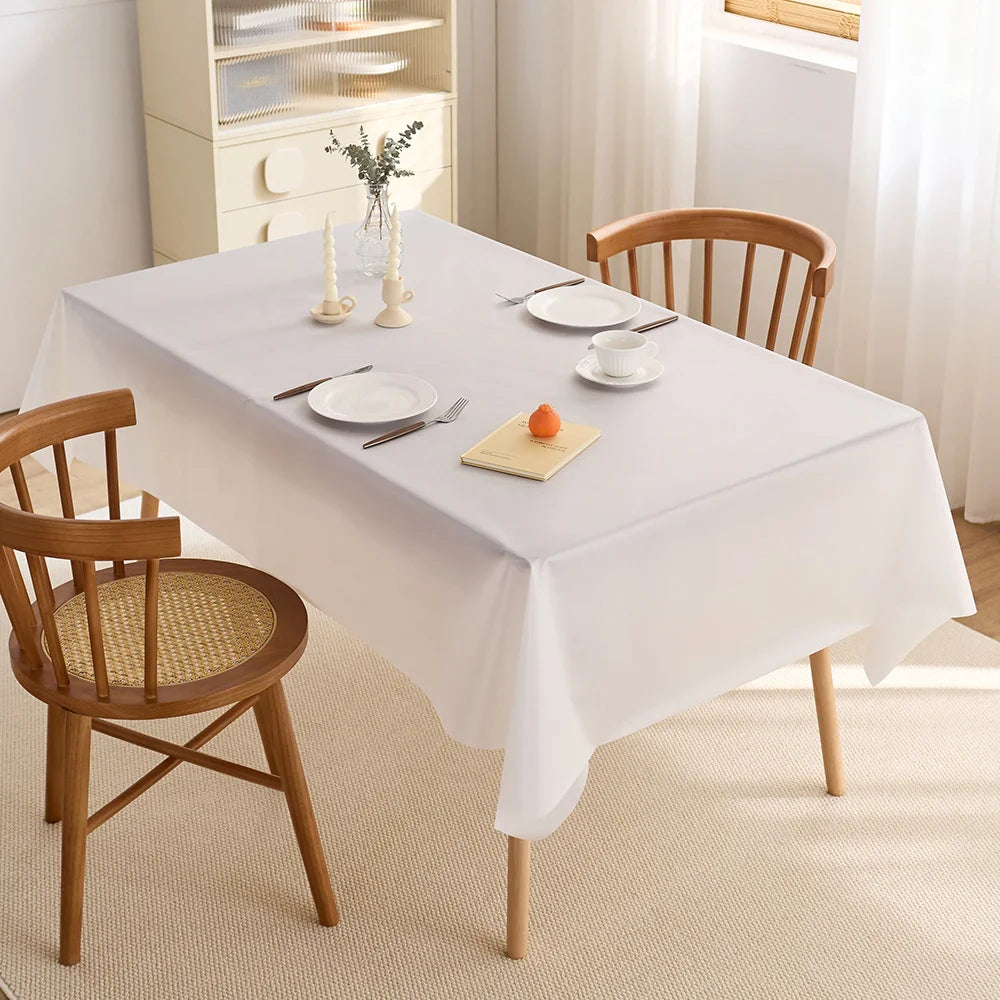 Black solid color rectangular woven tablecloth, washable, wrinkle-resistant, heat-resistant, suitable for 5-foot dining tables