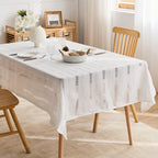 Modern simple jacquard pattern tablecloth woven decorative coffee table mat, rectangular hollow stripe design