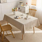 Lightweight luxury customizable solid color rectangular dining table cover woven fabric tablecloth
