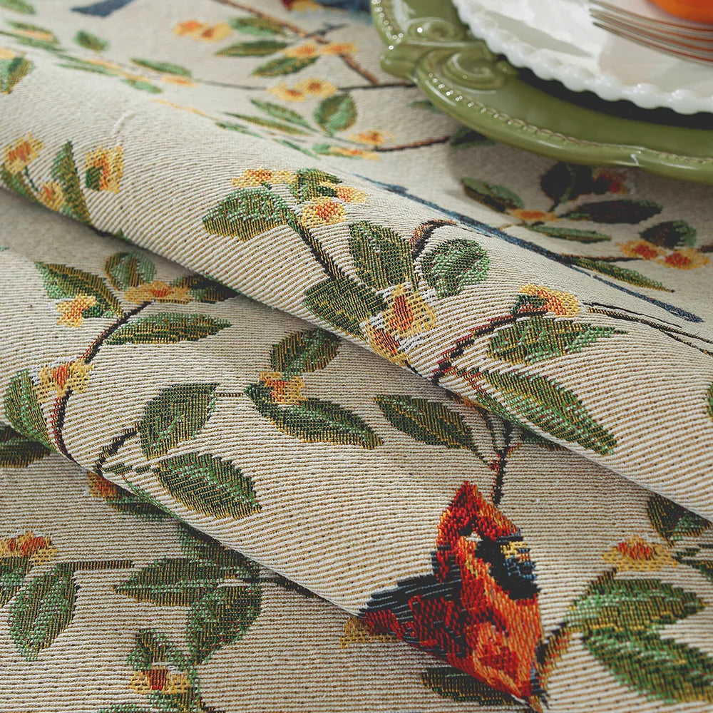 Lightweight luxury jacquard tablecloth new Chinese rectangular dining coffee table wedding tablecloth weaving process