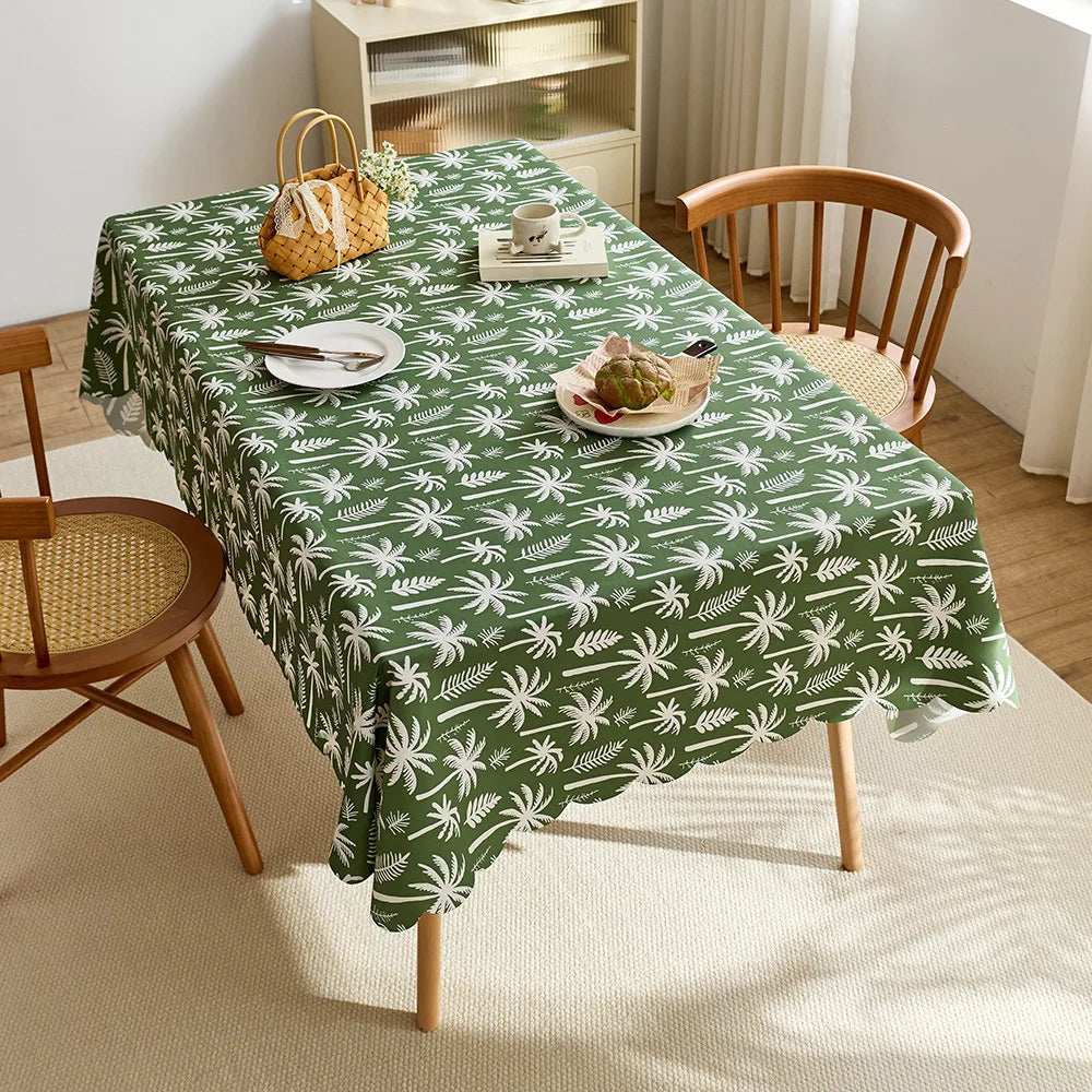 High quality polyester rectangular waterproof tablecloth printed decorative tablecloth