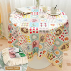 Ins style short plush fringed table covering dustproof garden tablecloth activity tablecloth