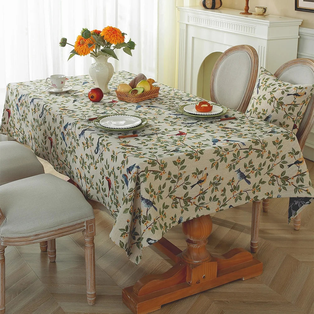 Lightweight luxury jacquard tablecloth new Chinese rectangular dining coffee table wedding tablecloth weaving process