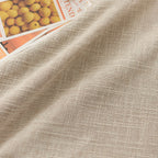 Beige solid linen appearance tablecloth, washable, rectangular 140cm wide tablecloth, suitable for outdoor dining decoration
