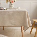 Lightweight luxury customizable solid color rectangular dining table cover woven fabric tablecloth