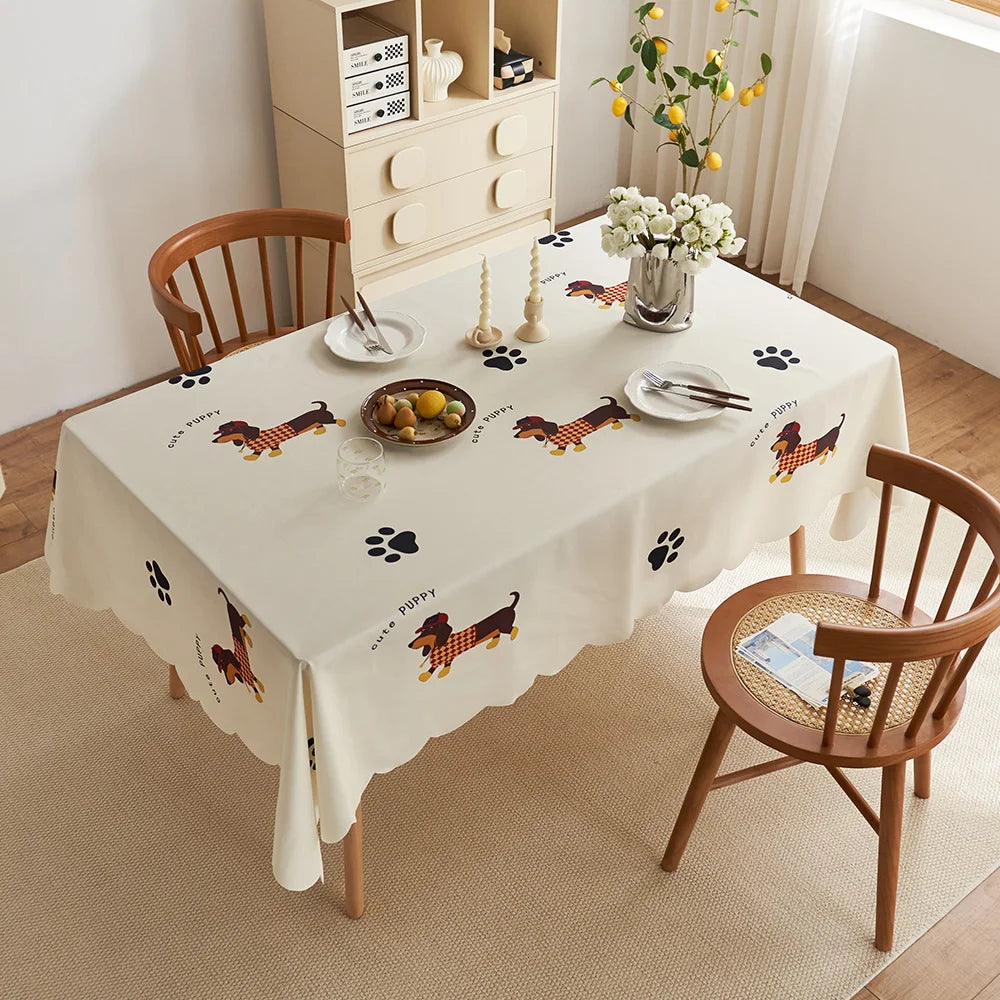 Polyester outdoor picnic table throw cloth non-slip tablecloth activity fancy decorative tablecloth