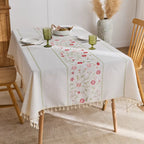 Ns style embroidered polyester fabric table cover fancy wedding tablecloth