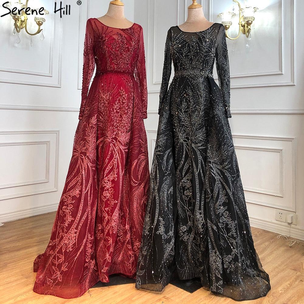 Serene Hill Muslim Pink Long Mermaid  With Train Luxury Evening Dresses Gowns for woman  party  Formal Dress  2024 LA70541