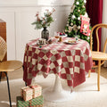 Nordic style Christmas and New Year table cover polyester red holiday dust home decoration tablecloth