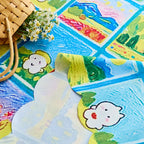 Waterproof and dustproof peach skin velvet cute cartoon tablecloth decorative protective tablecloth
