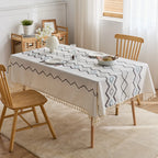 Rectangle embroidered tablecloth polyester washable tablecloth decoration kitchen table party