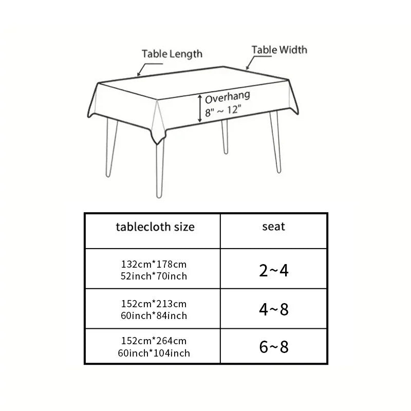 New Christmas bright red tablecloth Festive waterproof New Year family restaurant party tablecloth