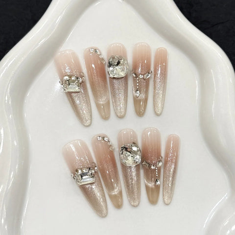 In vogue Handcrafted 3D Carved Nail Art Decals Detachable False Nails