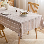 Modern simple jacquard pattern tablecloth woven decorative coffee table mat, rectangular hollow stripe design