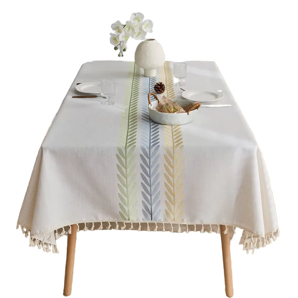 Embroidery floral pattern tablecloth household activity tablecloth