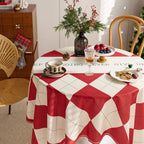 Nordic style Christmas and New Year table cover polyester red holiday dust home decoration tablecloth