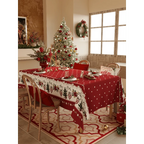 New Christmas bright red tablecloth Festive waterproof New Year family restaurant party tablecloth
