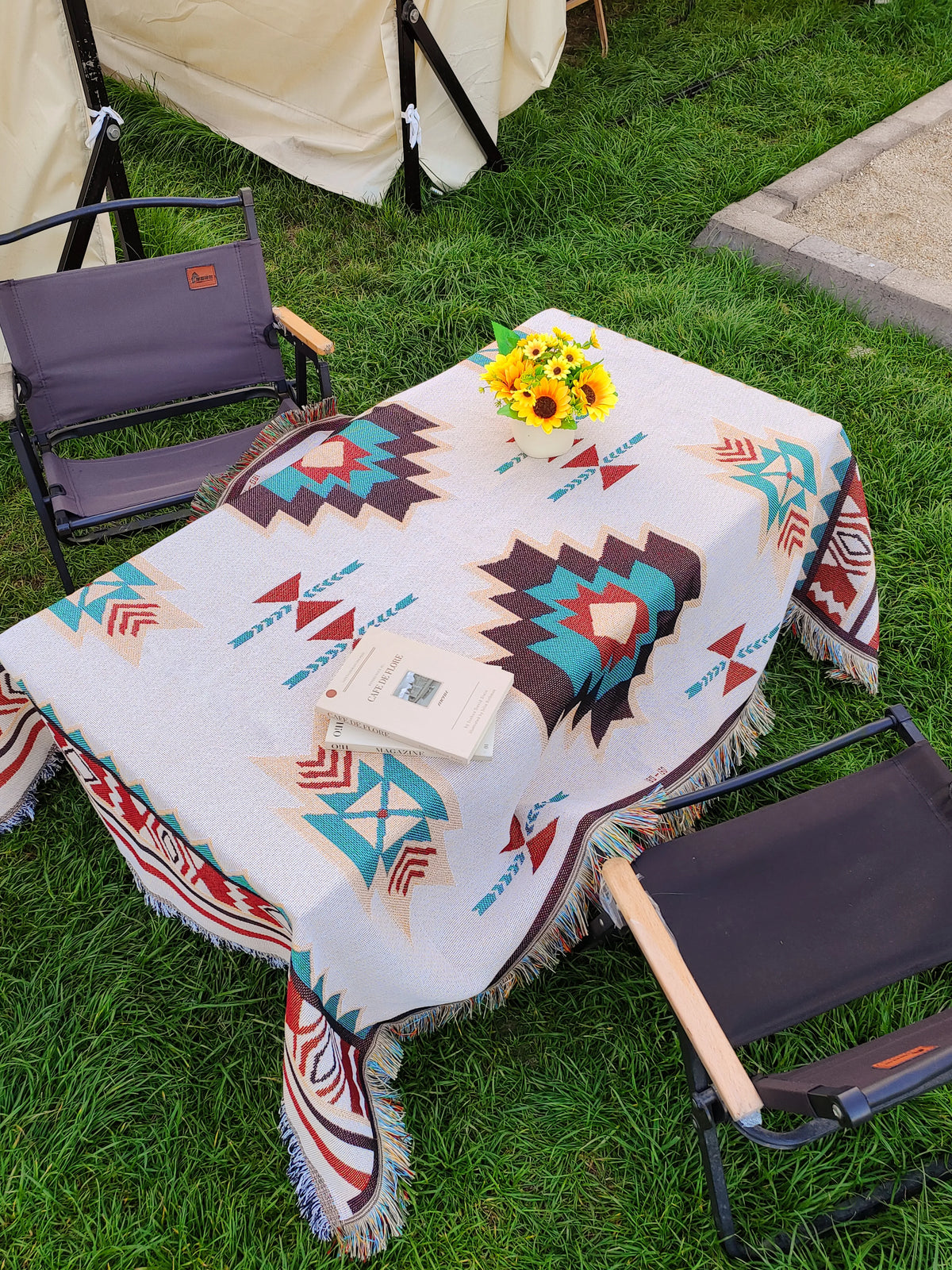 Rectangle tablecloth sofa outdoor cover polyester tablecloth picnic mat activity tablecloth
