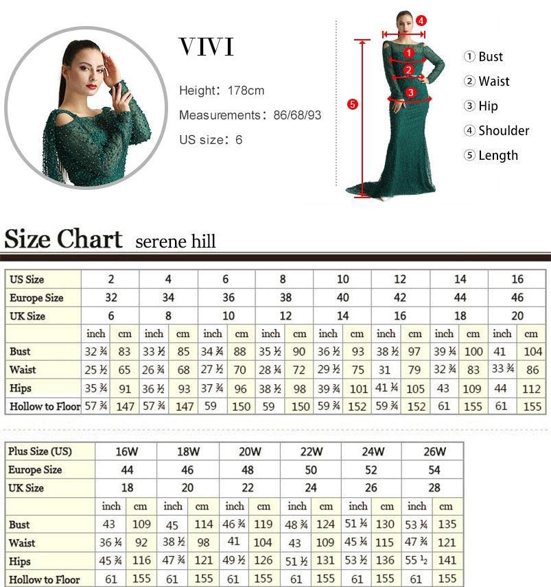 Weinrotes Abendkleid aus Samt mit langen Ärmeln, luxuriöses Design, Perlenbesatz, formelles Kleid 2024, Serene Hill, Übergröße LA60903 