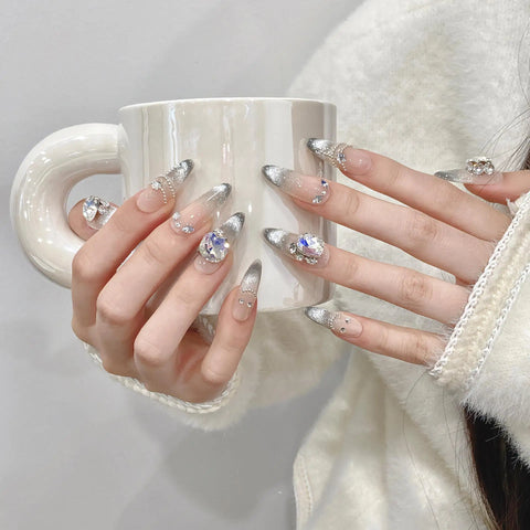 New Style Handmade Different Shape Artificial Nail Salon Removable Full Cover ABS Press on Nails Tips